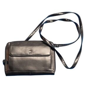 Vintage Etienne Aigner Leather Shoulder Bag Oxblood Crossbody~ Black EUC‎ Sleek